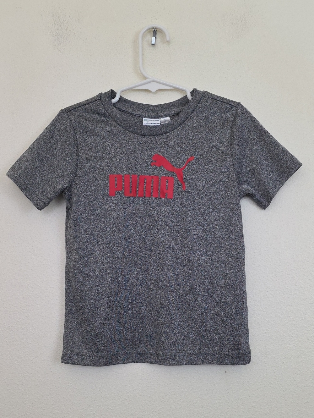 Puma Gray W/ Red Puma Graphic Short Sleeve T-Shirt Toddler 4T